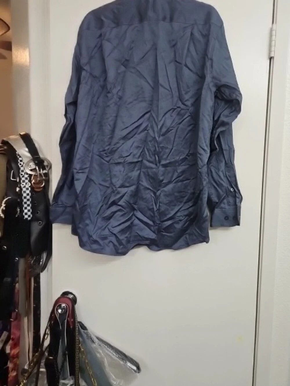 Men’s Navy Button-Down Shirt Kenneth Cole Slim Fit